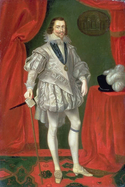 Portrait of George Villiers, 1st Duke of Buckingham (1592-1628) (oil on copper)