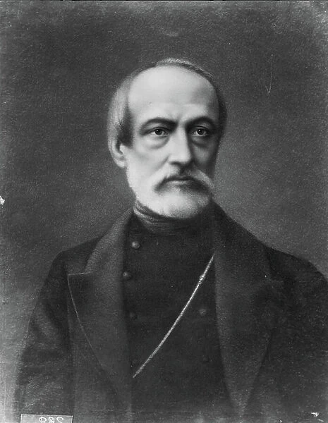 Portrait of Giuseppe Mazzini (1805-72) (b / w photo)