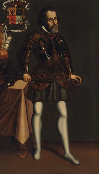 Portrait of Hernan Cortes (1485-1547), 19th century (oil on canvas)