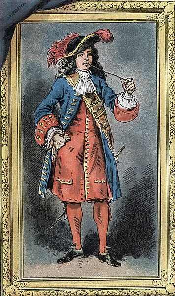 Portrait of Jean Bart (1650 - 1702), French privateer. Illustration by Gilbert, late 19th century