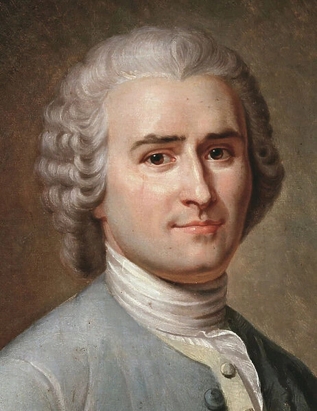 Portrait of Jean-Jacques Rousseau, Swiss philosopher, detail (pastel, 1874)