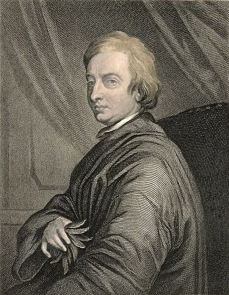 Portrait of John Dryden (1631-1700) engraved by Charles Edward Wagstaff (b. 1808) pub