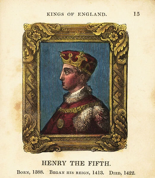 Portrait of King Henry the Fifth, Henry V of England, born 1388, began reign 1413 and died 1422