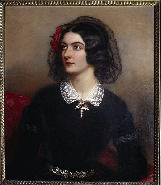Portrait of Lola Montes ou Montez (oil on canvas)