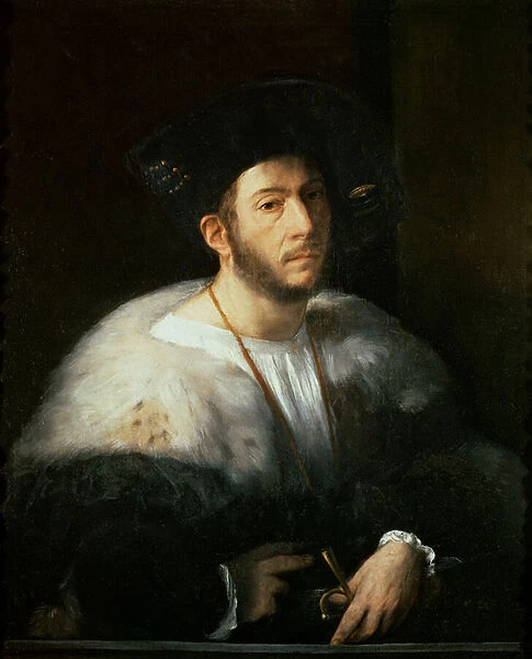 Portrait of a man, possibly Cesare Borgia (1476-1507) (oil on canvas)
