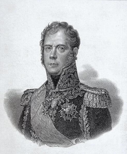 Portrait of Michel Ney (1769-1815), Duc d Elchingen, Prince de la Moskowa (engraving)