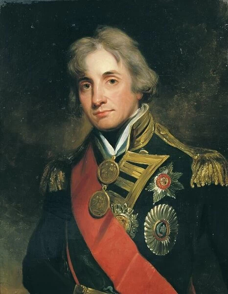 Portrait of Nelson (1758-1805) (oil on panel)