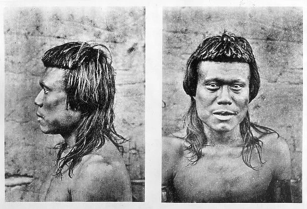 Portrait and profile of Bororo man of central Brazil, from Among the Primitive