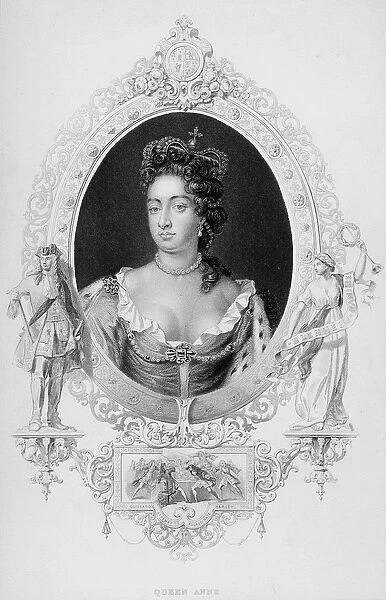 Portrait of Queen Anne (1665-1714) (engraving)