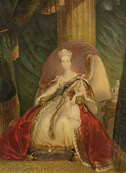 Portrait of Queen Victoria (1819-1901) (colour litho)