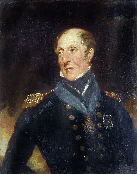 Portrait of Rear Admiral Sir Charles Cunningham (1755-1834). Oil on wood, 1833, by Henry Wyatt (1794-1840)