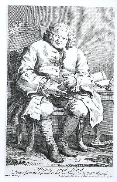 Portrait of Simon Fraser, Lord Lovat (c. 1667-1747) 25 August 1746 (engraving) (b  /  w photo)