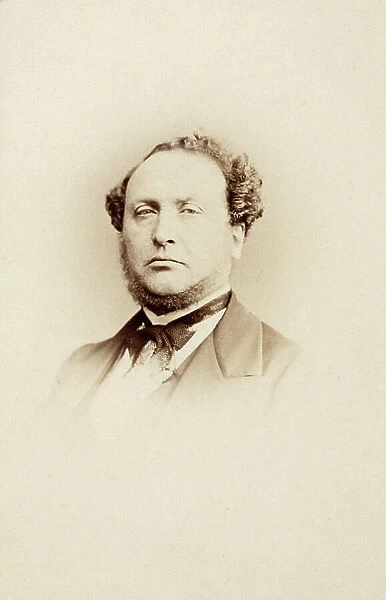 Portrait of Sir Michael Costa, 1860s (b / w photo)