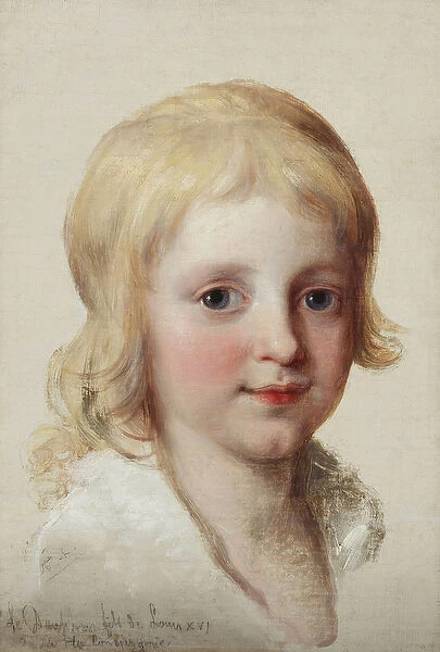 Portrait study of Francesco, Crown Prince of Naples, as a boy, head and shoulders