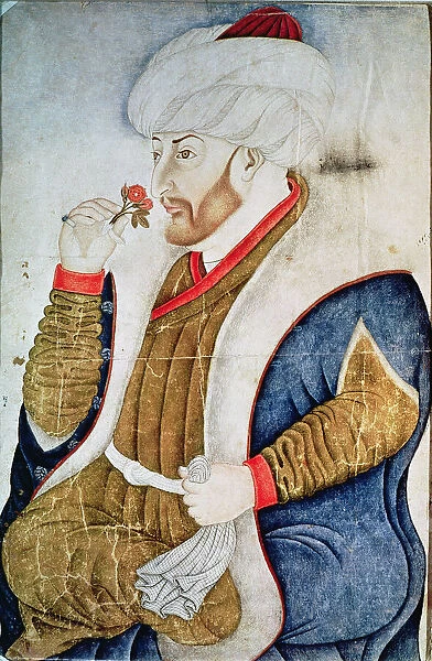 Portrait of Sultan Mehmet II (1432-81) (w  /  c on paper)