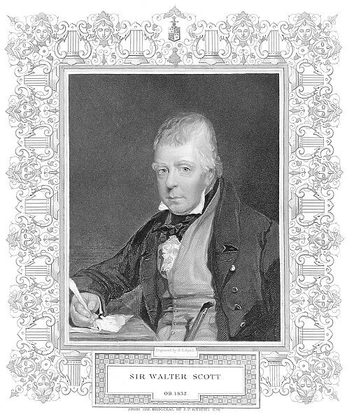 Portrait of Walter Scott (engraving) (b  /  w photo)