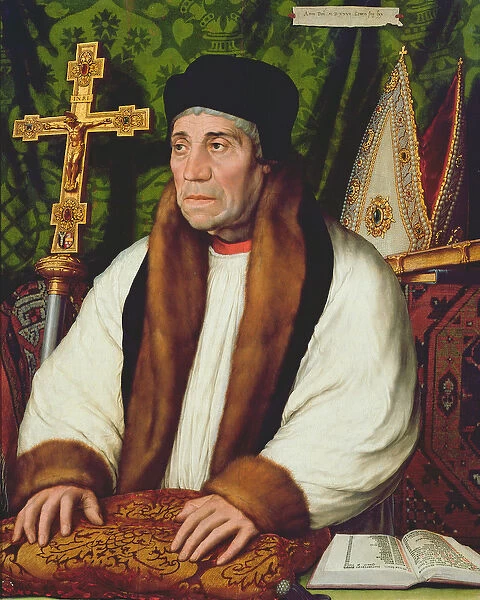 Portrait of William Warham (1450-1532) Archbishop of Canterbury, 1527 (oil on panel)