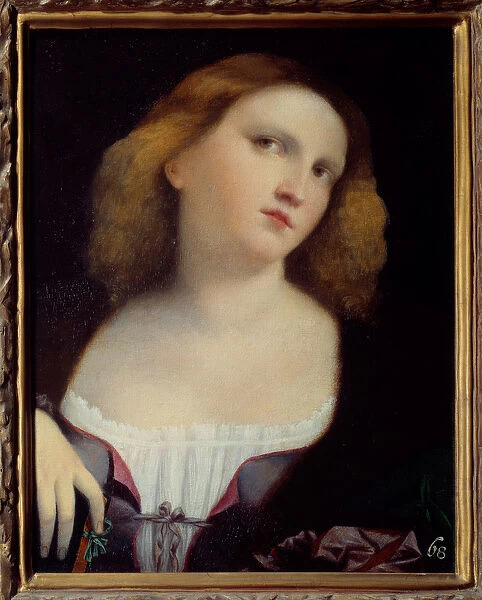 Portrait of Woman Painting on wood transposed on canvas by Jacopo Palma il Vecchio