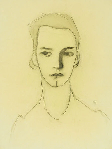 Portrait of a Woman, (pencil, charcoal, grey wash)