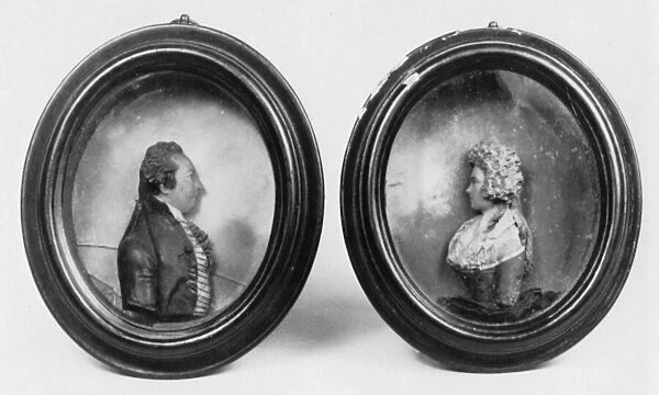 Portraits of an unidentified man and woman (wax)