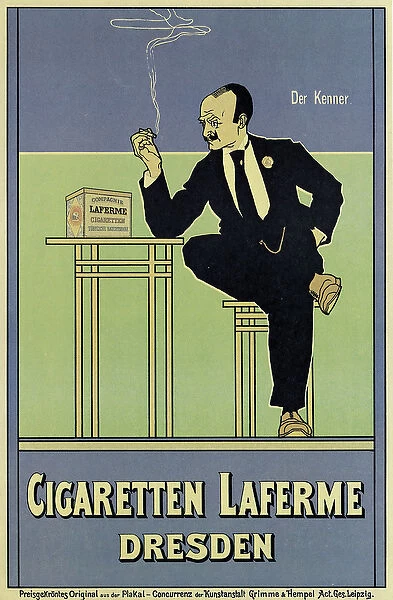 Poster advertising Laferme cigarettes (colour litho)
