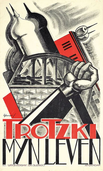 Poster advertising Leon Trotskys autobiography My Life (1930)