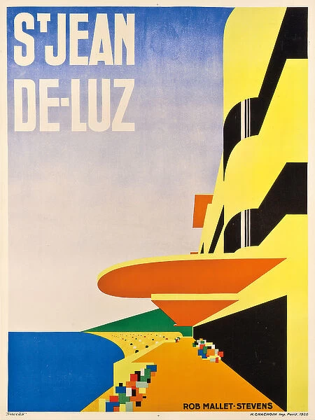 Poster advertising Saint-Jean-de-Luz, 1928 (colour lithograph)