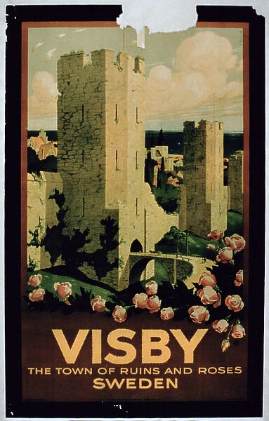 Poster advertising the town of Visby, Sweden (colour litho)