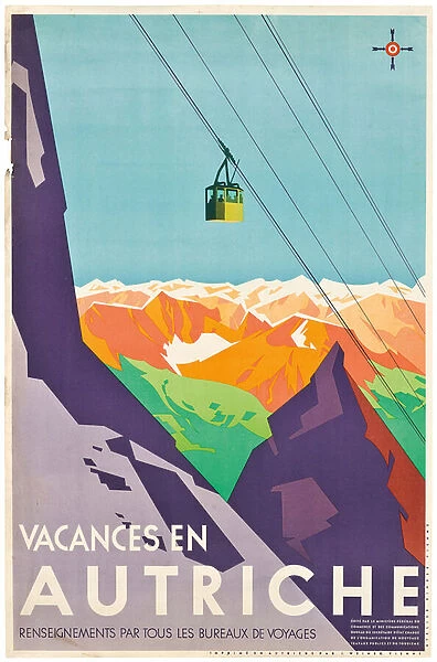Poster advertising vacations in Austria, (colour lithograph)
