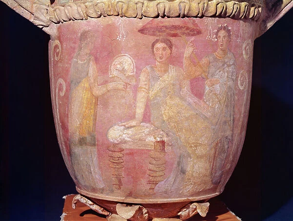 Pot with a scene of women bathing (terracotta) (see also 349753)