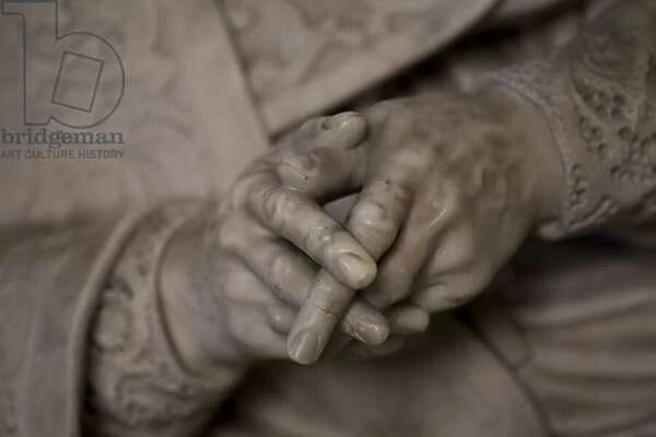 Detail of praying hands (marble)
