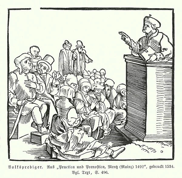 Preacher, 15th Century (woodcut)