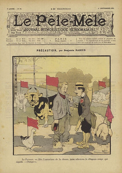 Precaution. Illustration for Le Pele-Mele, 1901 (colour litho)
