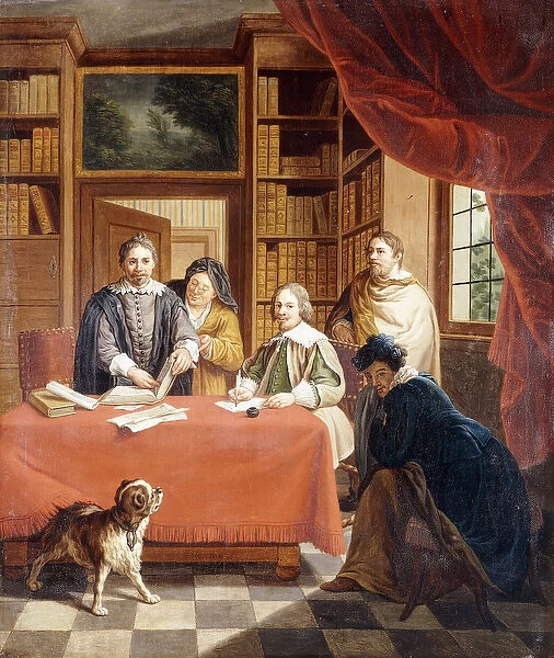 The Preparation of Wedding Contracts, (oil on canvas)