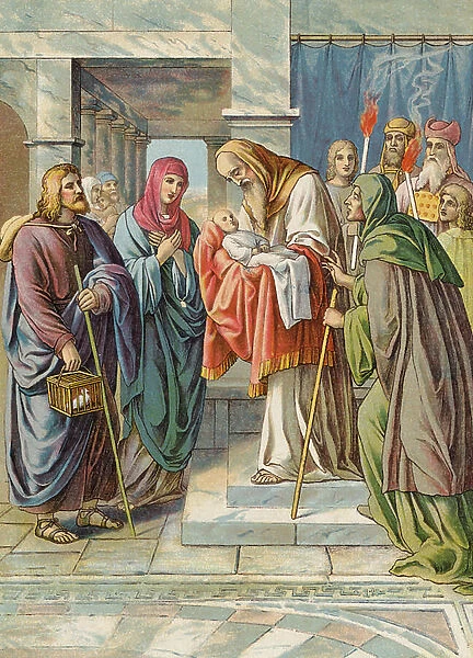 Presentation of Jesus in the Temple (colour litho)