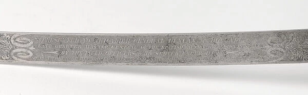 Presentation sword, Brigadier General Duncan MacDougall, 1836 (sword, presentation)
