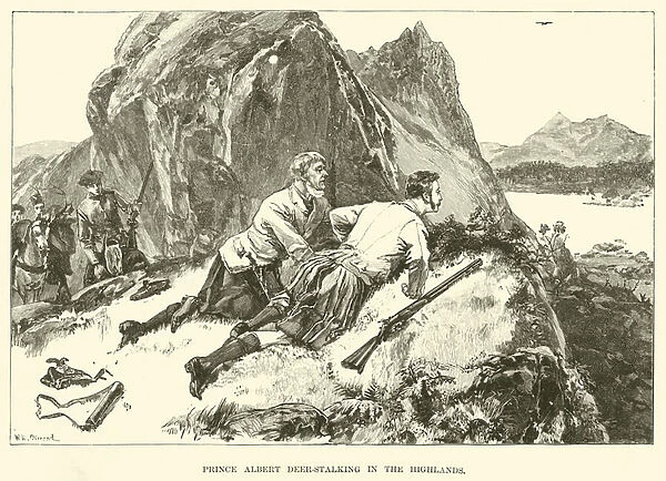 Prince Albert Deer-Stalking in the Highlands (engraving)