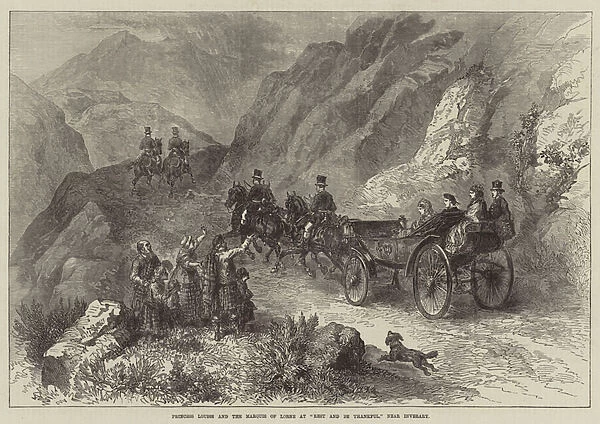 Princess Louise and the Marquis of Lorne at 'Rest and Be Thankful, 'near Inverary (engraving)