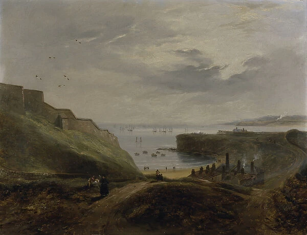 Priors Haven, Tynemouth - Sunrise, 1845 (oil on millboard)