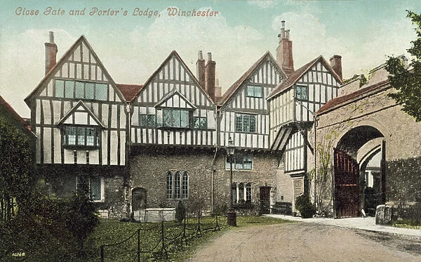 Priory Gate and Porters Lodge, Winchester (colour photo)