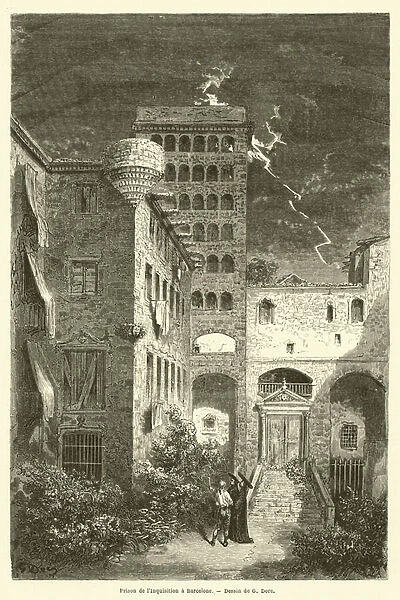 Prison de l Inquisition a Barcelone (engraving)