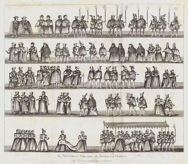 The Procession at the Christning of Prince Arthur, Son of Henry VII (engraving)