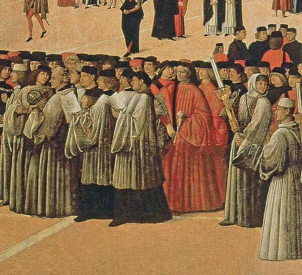 Procession in St. Marks Square, detail of singers, 1496 (oil on canvas) (detail