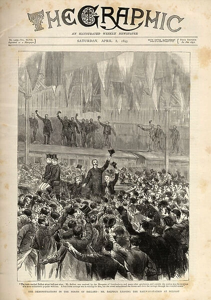 Protest against the Home Rule Bill (introduced by Gladstone) in Belfast