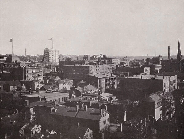 Providence, Rhode Island: Panorama from the Manufacturers Building (b  /  w photo)