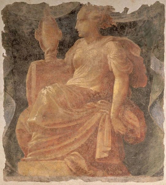 Prudence, one of the four Cardinal Virtues (fresco)