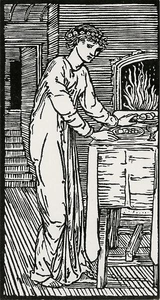 Psyche by the Table, 1866 (woodcut)