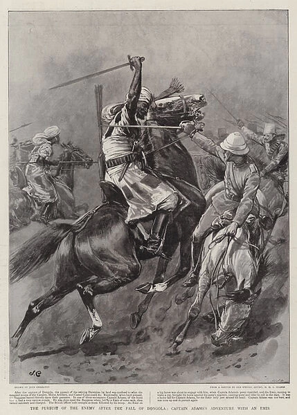 The Pursuit of the Enemy after the Fall of Dongola, Captain Adamss Adventure with an Emir (litho)