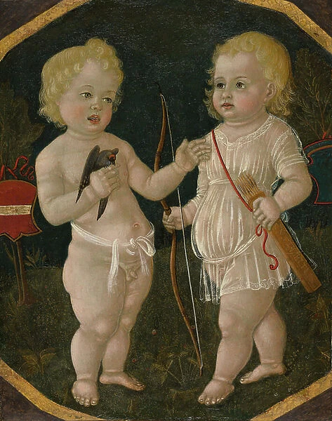 Two Putti, 1490-1510 (tempera or oil on panel)