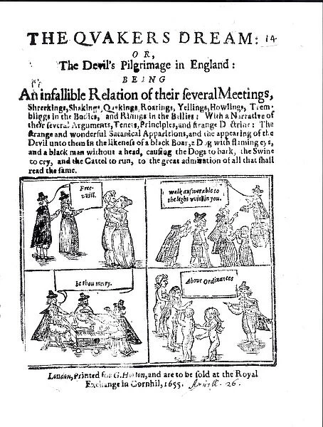 The Quakers Dream or The Devils Pilgrimage in England, pub. in 1655 (engraving)
